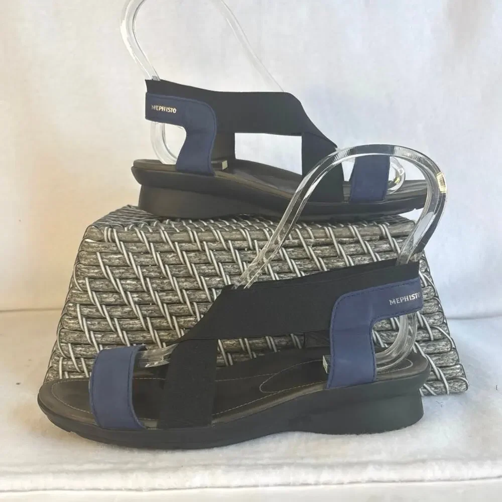 Mephisto Pastora Crisscross Stretchy Sling Back Sandals Size 37 USA 7